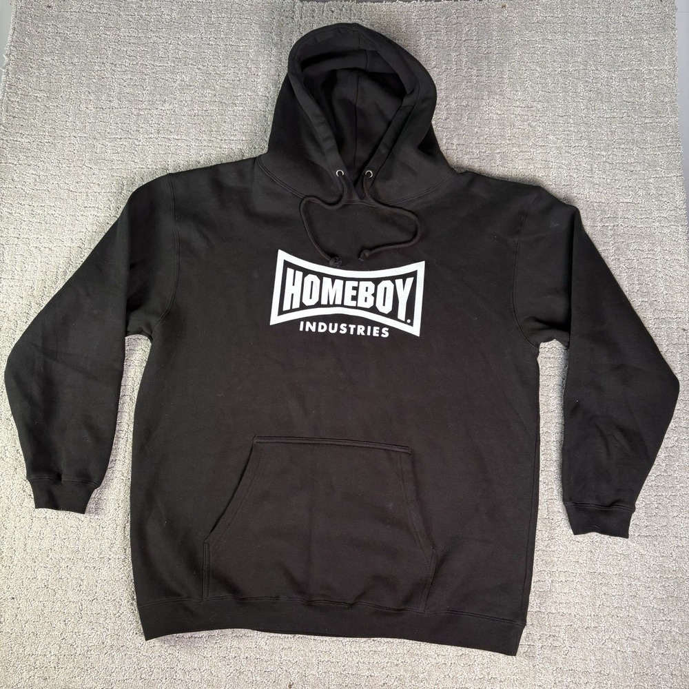 NWT Homeboy Industries Black Pullover Hoodie Kangaroo Pocket Skater